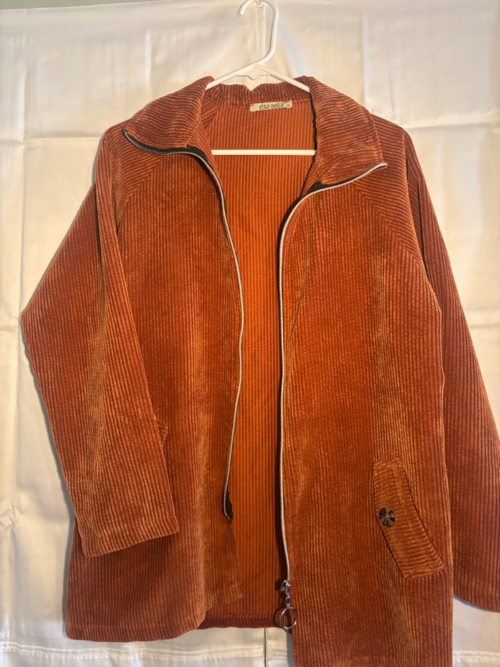 Elsa Bella Brown Ribbed Zip-Up Top - Picture 2 of 5